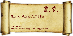 Mirk Virgília névjegykártya
